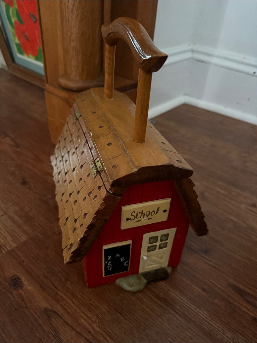 Handheld Red Schoolhouse Decorative Accent - Brand Unspecified
